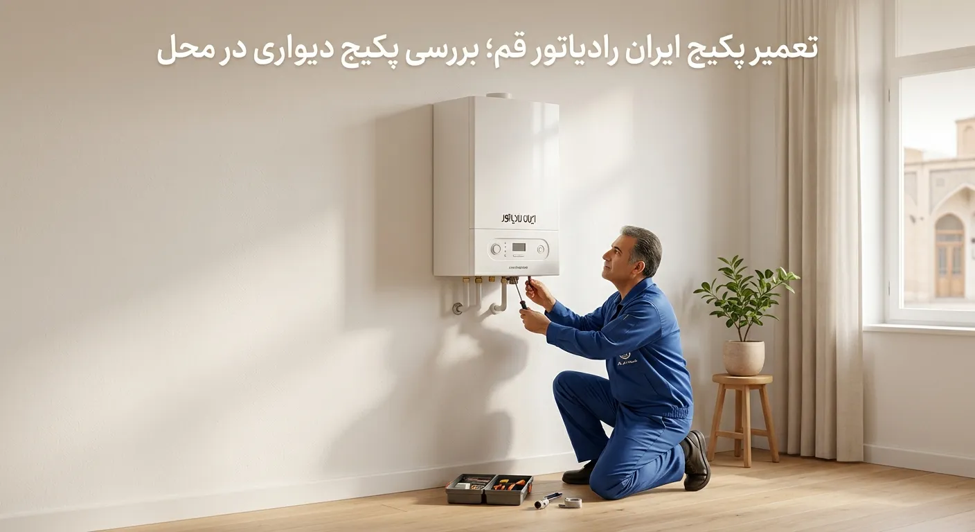 مراحل تعمیر پکیج ایران رادیاتور قم از عیب‌یابی تا تست نهایی