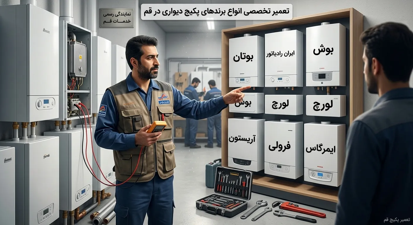 برندهای مختلف پکیج دیواری قابل تعمیر در قم